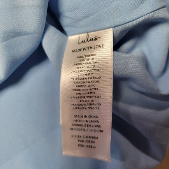 Lulus  Truly the Cutest Light Blue Satin Square Neck Mini Dress Size M - Picture 3 of 6